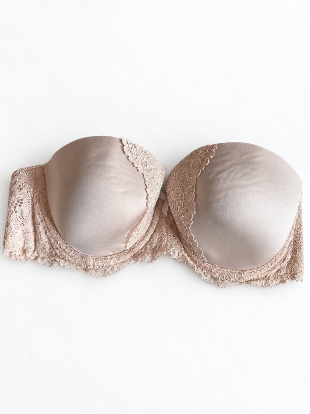 Victoria’s Secret Dream Angels Lace Strapless Bra Beige 34C Straps Included